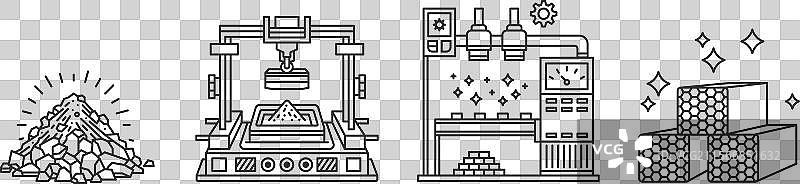 金属钢铁制造工艺线条图标图片素材