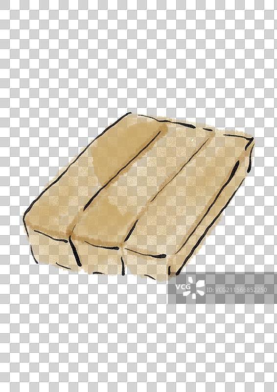 水墨风重阳节美食插画元素-糍粑图片素材