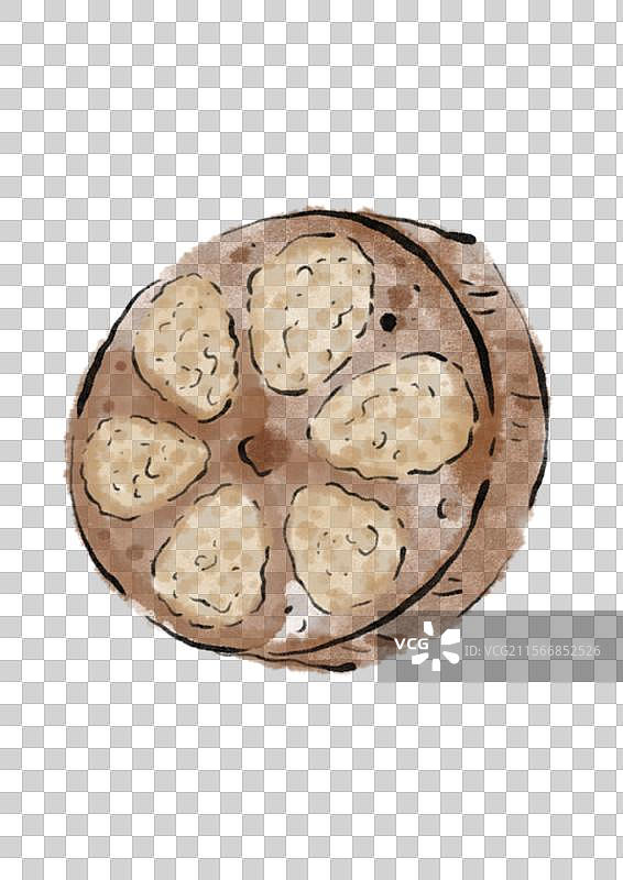 水墨风重阳节美食插画元素-糯米藕图片素材