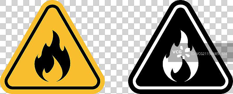 火灾危险警告标志，确保火灾安全图片素材
