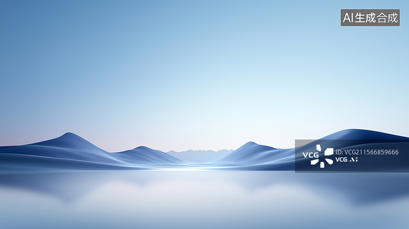 【AI数字艺术】简约抽象的山川背景 发布会海报 科技商务图片素材
