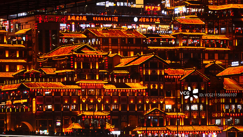 重庆洪崖洞特写图片素材