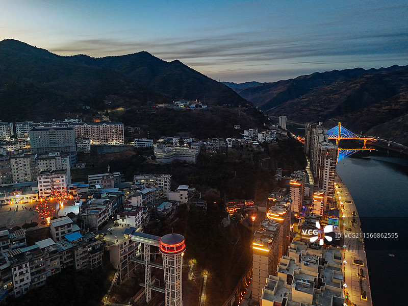 白河县 江岸路 王家坡 汉江 城市图片素材