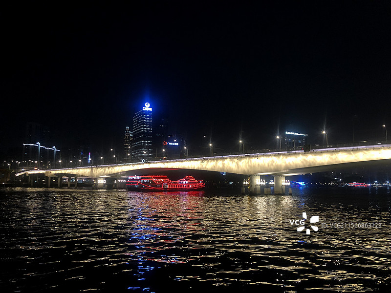 广州珠江夜游 江边夜景图片素材