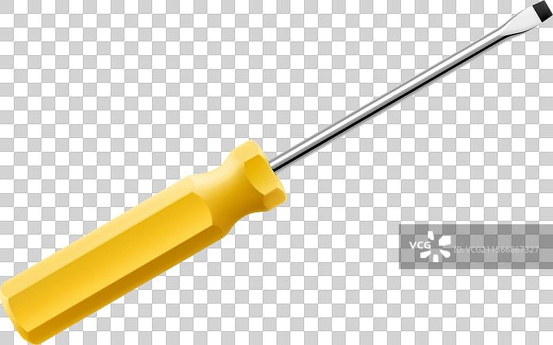平头螺丝刀在透明背景上孤立展示图片素材