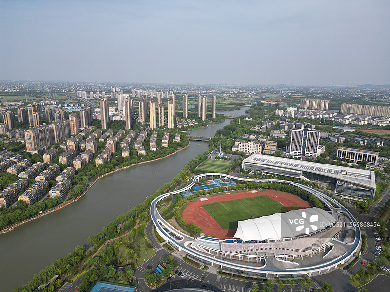 浙江嘉兴平湖东湖体育馆图片素材