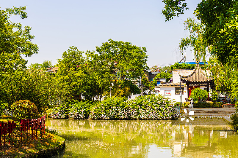 高邮盂城驿马饮塘河风光图片素材