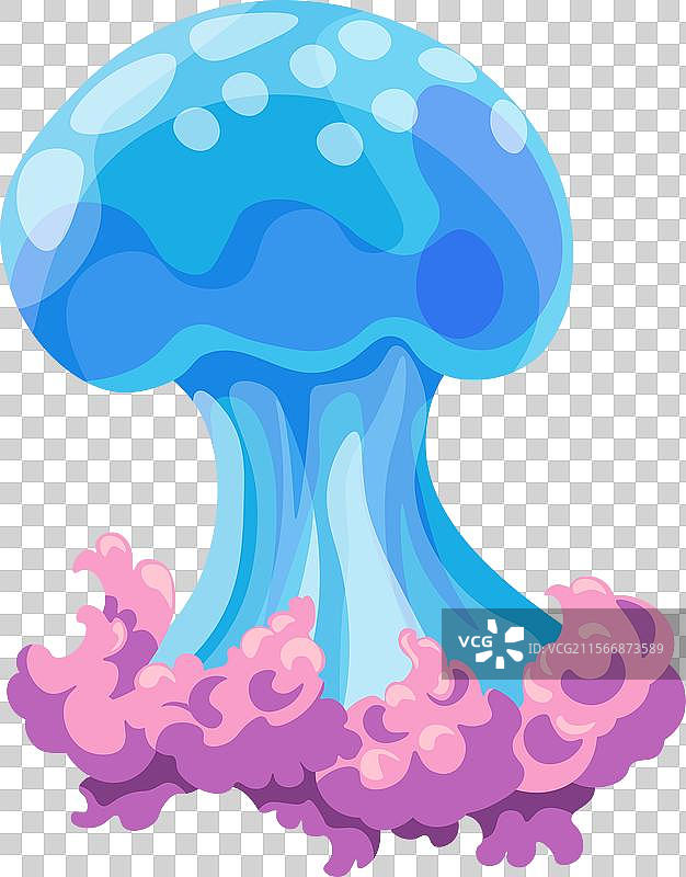 优雅的蓝色水母图片素材