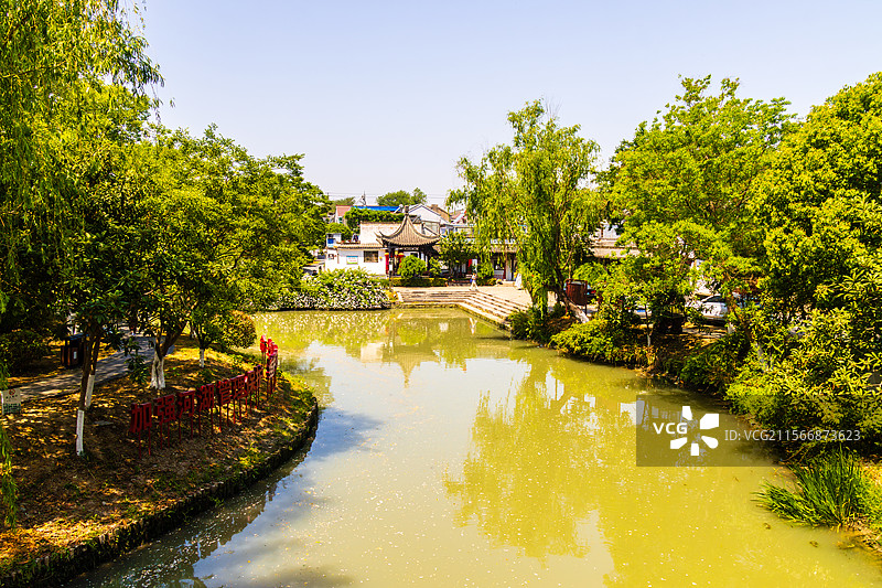 高邮盂城驿马饮塘河风光图片素材