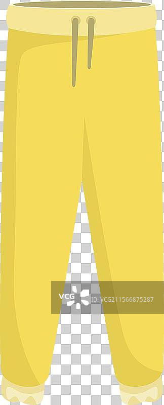 白色背景上的黄色运动裤图片素材