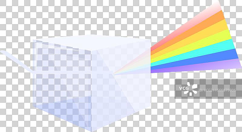 光束通过玻璃立方体折射形成图片素材