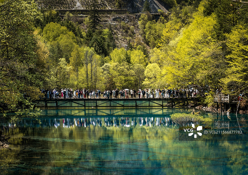 九寨：游人如织图片素材