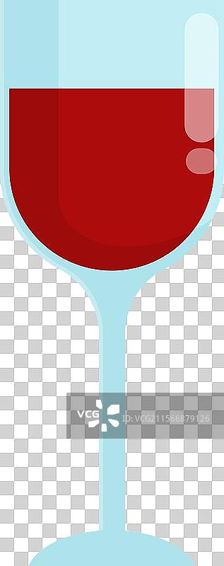 优雅的红酒杯中盛满红酒，背景为白色图片素材