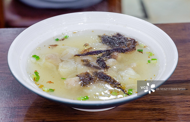 福州风味馄饨汤美食特写图片素材