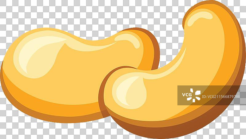 腰果果实平放在白色背景上图片素材