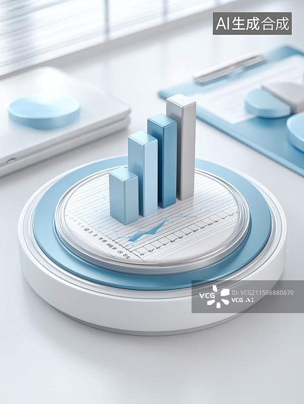 【AI数字艺术】业务增长图表展示图片素材