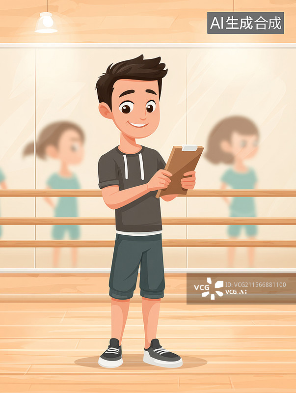 【AI数字艺术】舞蹈教室里的教练图片素材