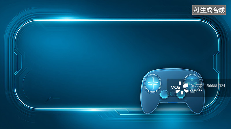 【AI数字艺术】游戏手柄科技背景图片素材