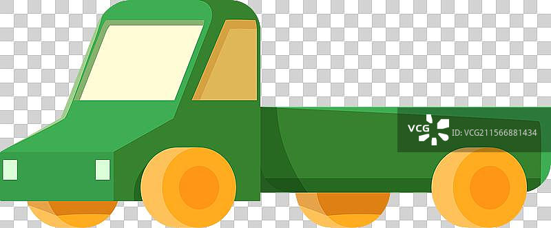 绿色玩具卡车静静等待被玩耍图片素材