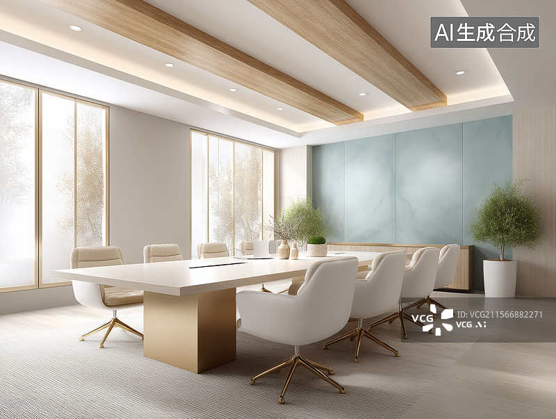 【AI数字艺术】现代会议室内部图片素材