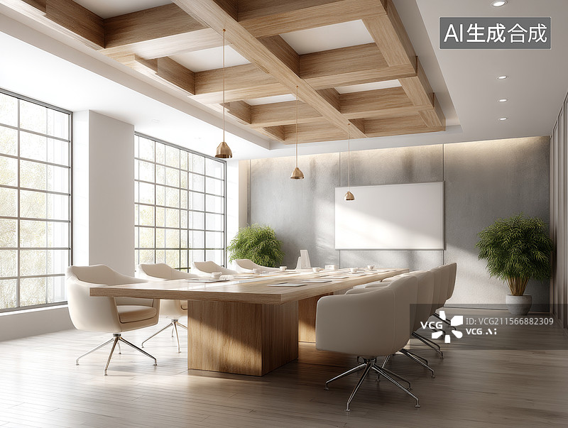 【AI数字艺术】现代会议室内部图片素材