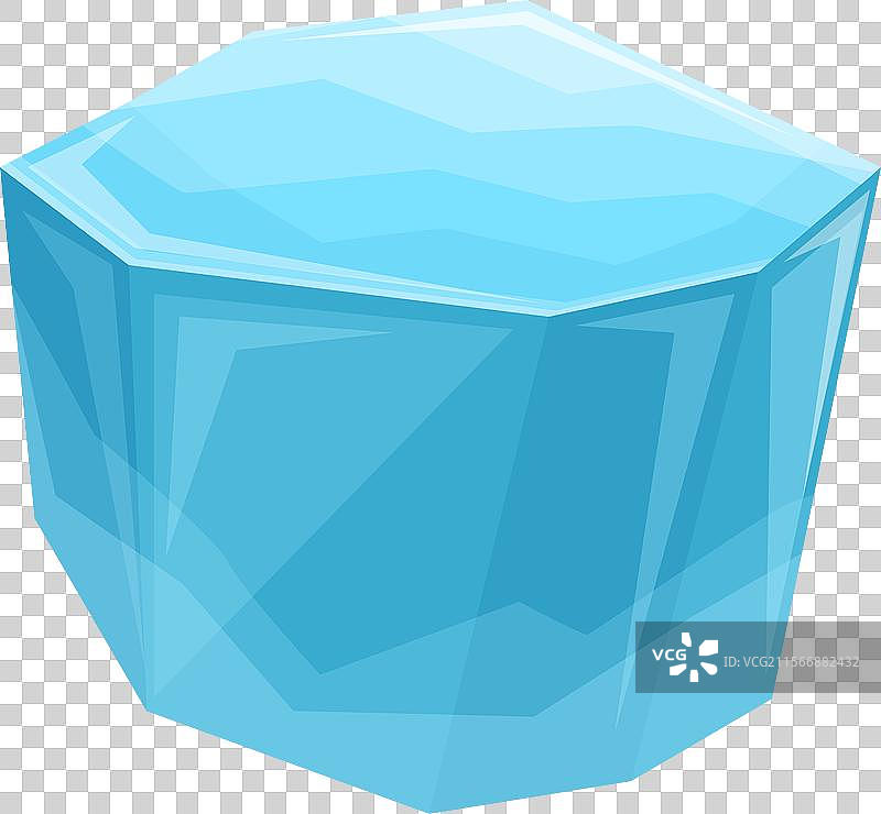 一块大冰块在清澈的蓝色背景下融化图片素材