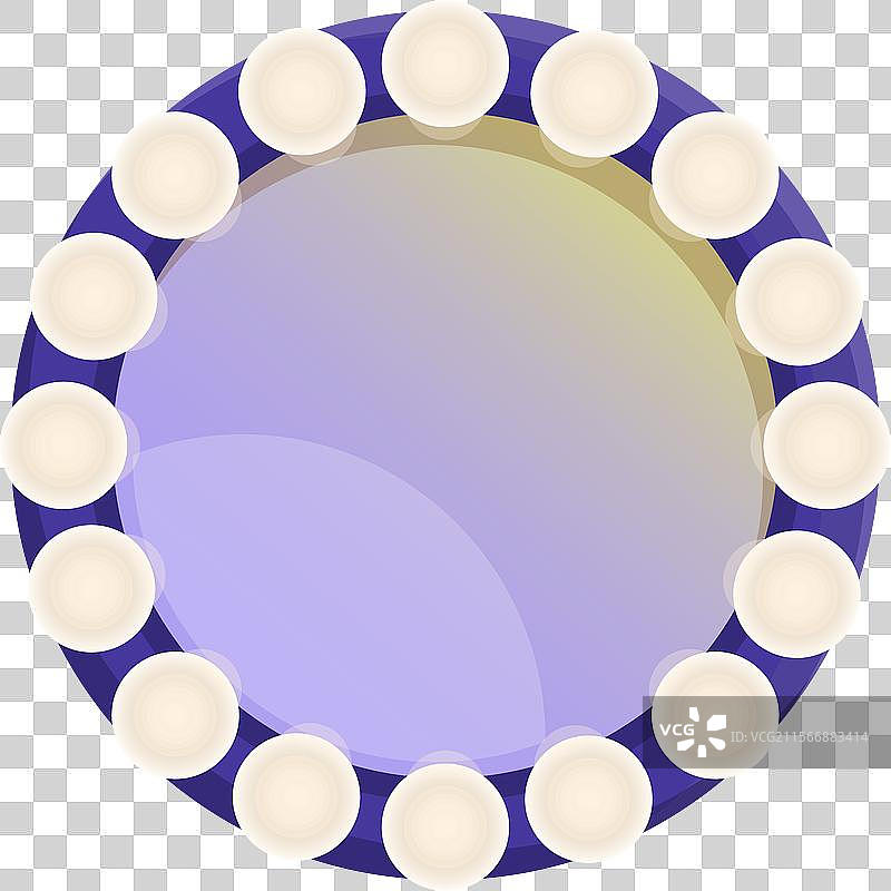 带灯泡的圆形化妆镜用于美容图片素材