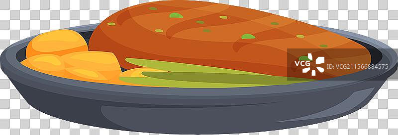 烤鸡胸肉配土豆图片素材