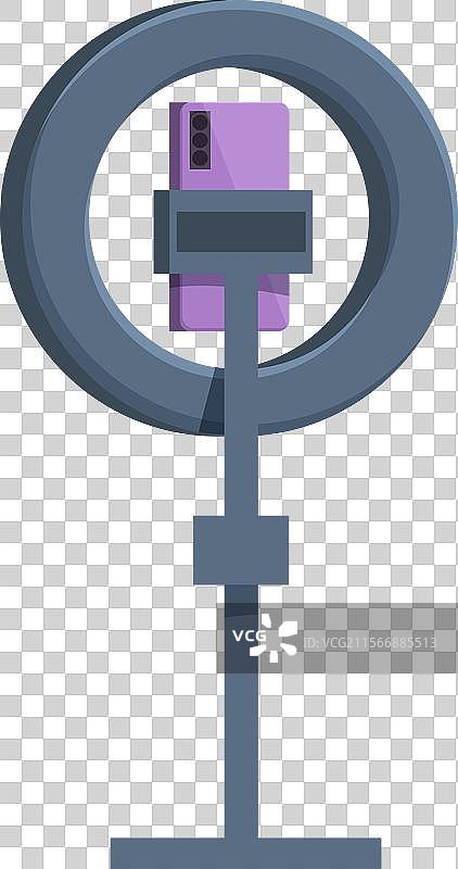 带环形灯的三脚架上固定的智能手机图片素材