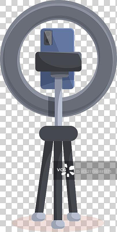 三脚架上的智能手机与环形灯图片素材