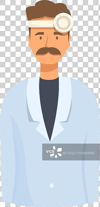 耳鼻喉科医生戴着头镜为病人检查图片素材