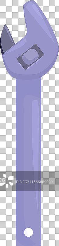 可调扳手直立放置在白色背景上图片素材