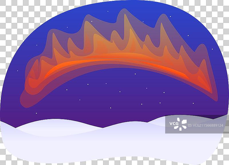 北极光照耀着雪-covered的风景图片素材