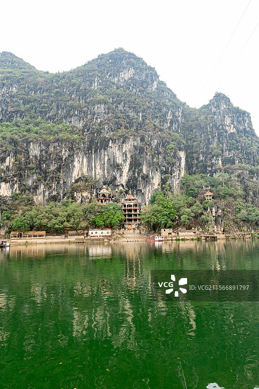 南宁扶绥县金鸡岩景区风管及渡船运输图片素材