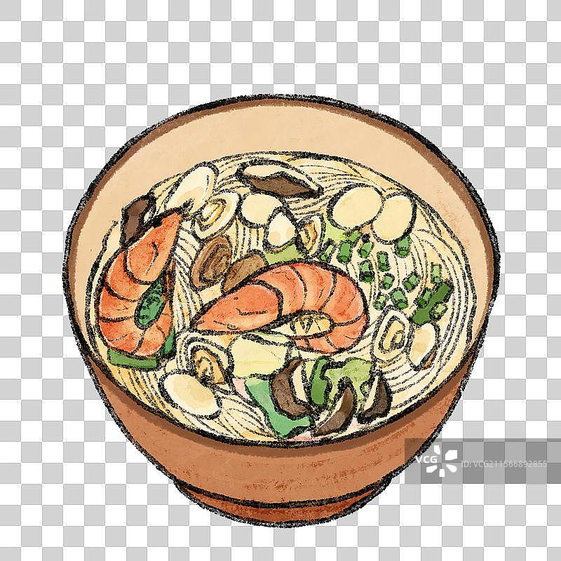 福建莆田美食国风插画-莆田卤面图片素材