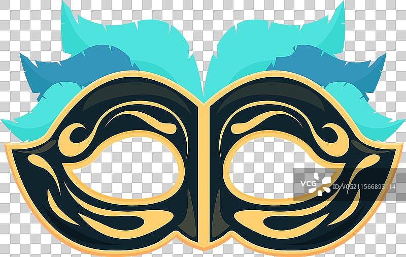 优雅的羽毛嘉年华面具象征着图片素材