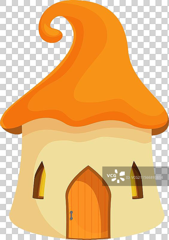 奇幻的小仙女屋，橙色屋顶图片素材