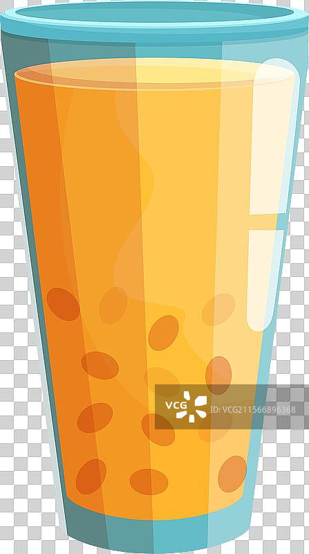 玻璃杯里装满了珍珠奶茶，里面有珍珠球。图片素材