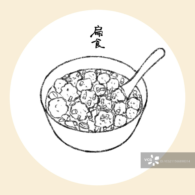 福建莆田美食国风插画-扁食图片素材