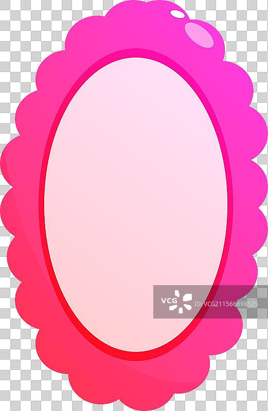粉色椭圆框架，带有波浪边缘设计图片素材