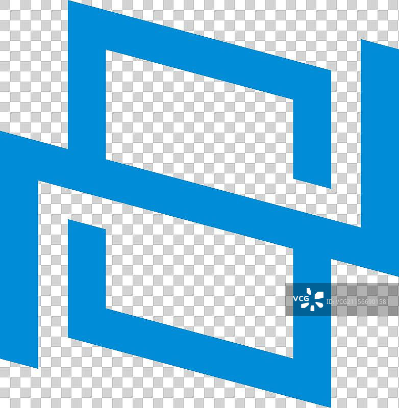 字母SN链接的几何重叠简单线条图片素材