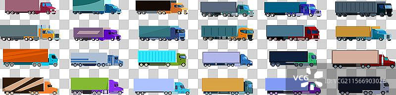 卡车半挂车图标集合图片素材