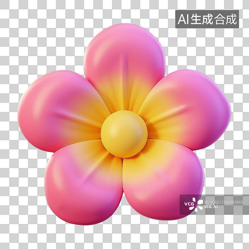 【AI数字艺术】3d粉色花朵图片素材