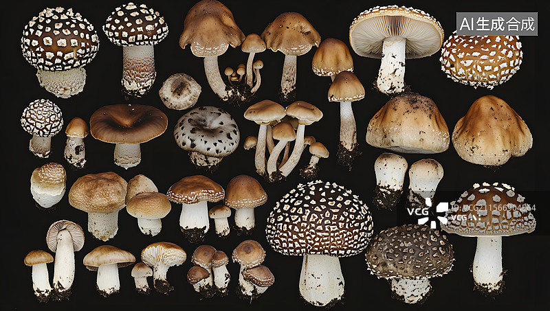 【AI数字艺术】各种蘑菇图片素材