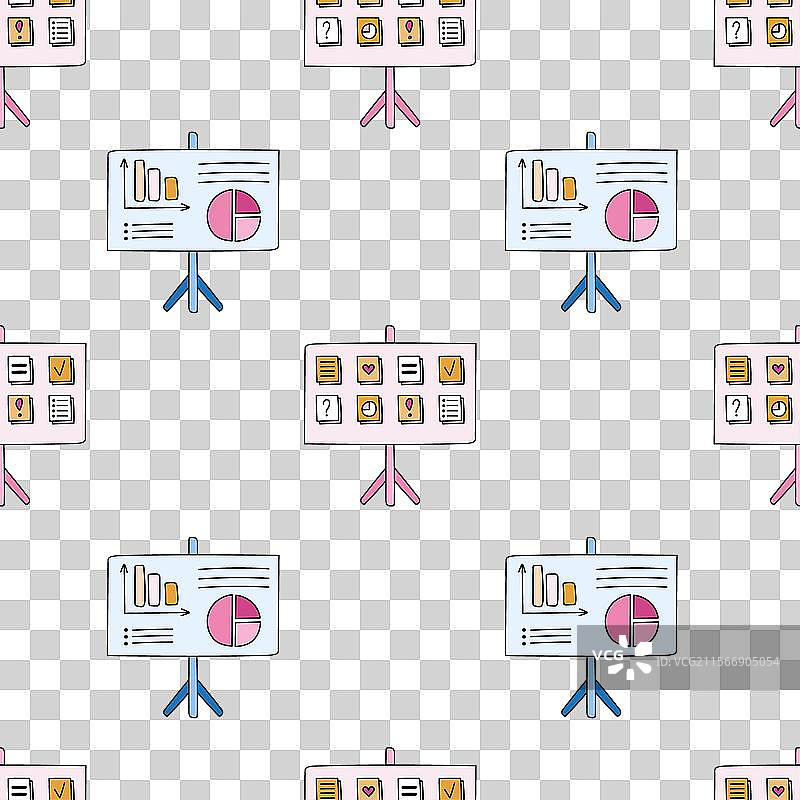 可爱多彩的无缝手绘图案图片素材