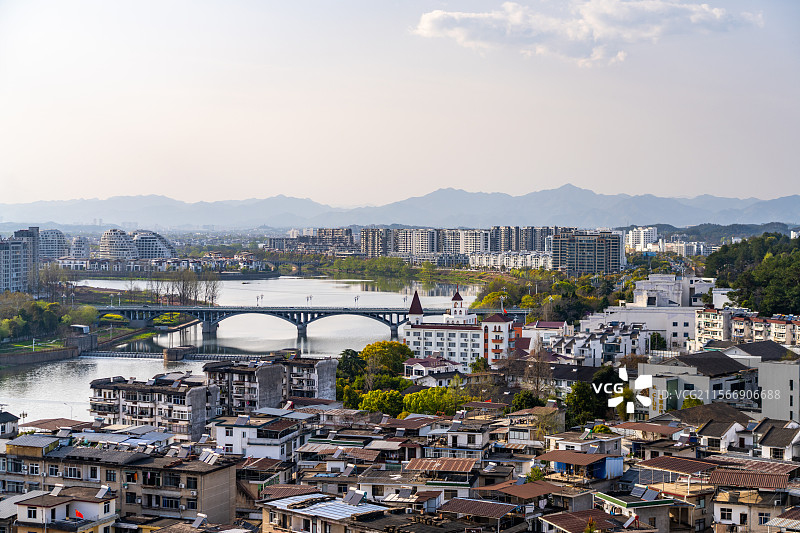 戴震公园+屯溪老街图片素材