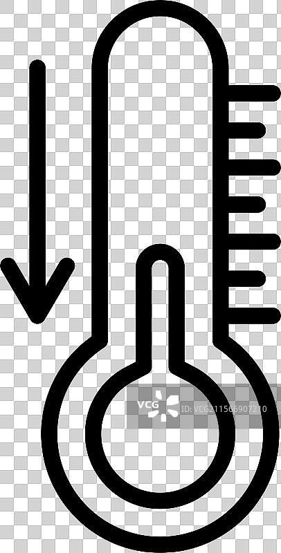 低温图标集，适用于气候寒冷天气图片素材