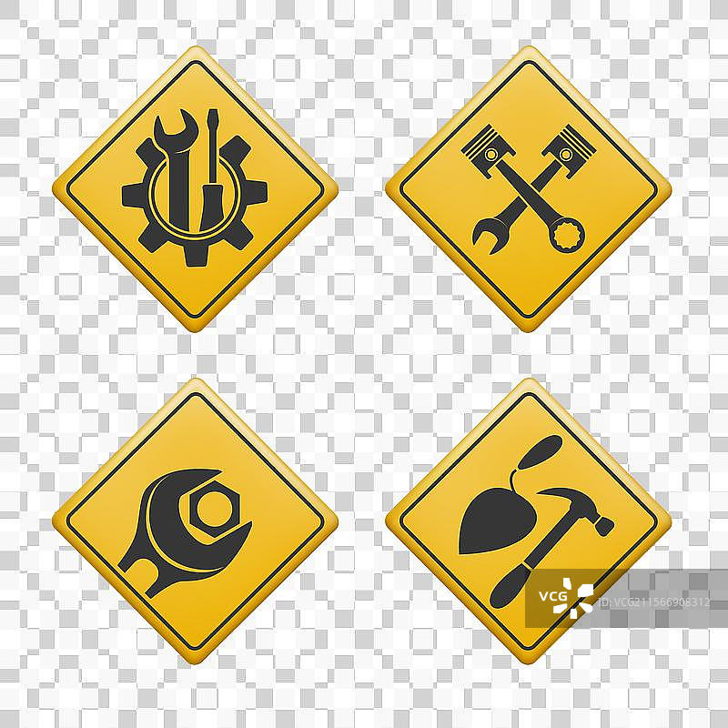 道路标志 汽车服务 施工与维修图片素材
