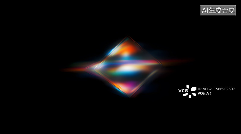 【AI数字艺术】彩色光斑在黑色背景上的抽象图案图片素材