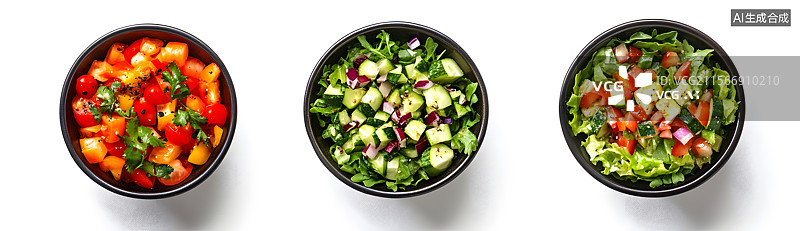 【AI数字艺术】蔬菜沙拉，健康图片素材